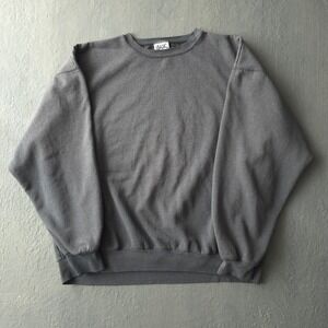 Vintage 90s Simply Basic Grey Sweatshirt XL Faded Cotton Blend Made in Canada